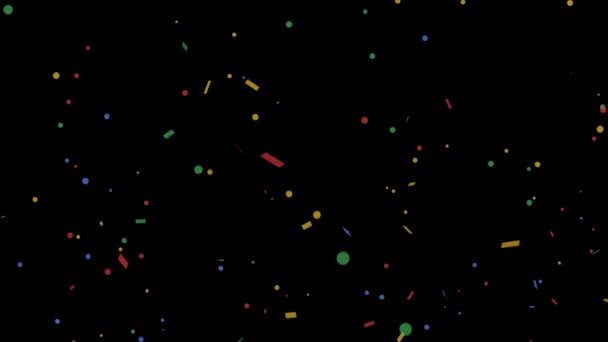 Kleurrijke confetti partij Popper explosies op groene achtergronden — Stockvideo