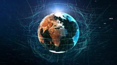 Dünya'nın saydam gece haritası ile Dünya küreyavaş kendi ekseni etrafında döner