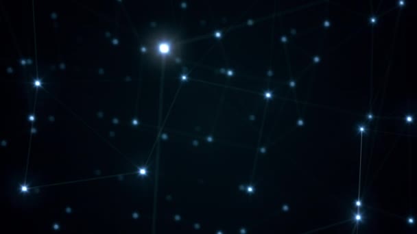 抽象几何动画，通过线条连接闪烁光束 — 图库视频影像