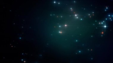 Parıldayan yıldızlarla ve pırıl pırıl arka plana sahip sahne