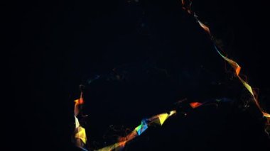 uzayda rastgele hareket eden bir iz ve parçacıklar bırakarak yıldız ışığı