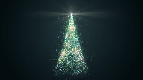 Feliz Navidad Tarjeta Felicitación Vídeo Árbol Navidad Con Luz Brillante — Vídeo de stock