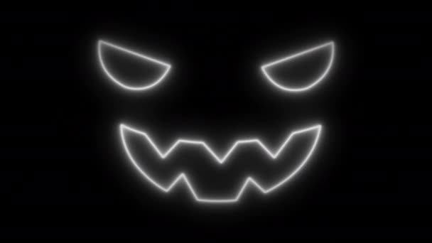 Halloween-Animation Silhouette von halloween Jack flackert auf schwarzem Bildschirm — Stockvideo