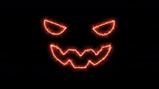 Halloween animazione silhouette di Halloween jack tremolio sullo schermo nero — Video Stock