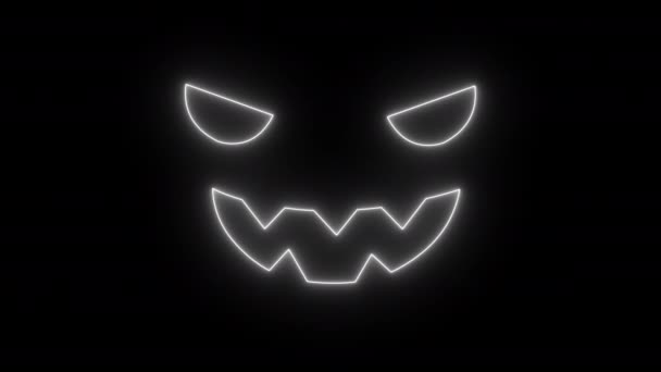 Halloween silueta de animación de Halloween jack parpadeando en la pantalla negra — Vídeo de stock