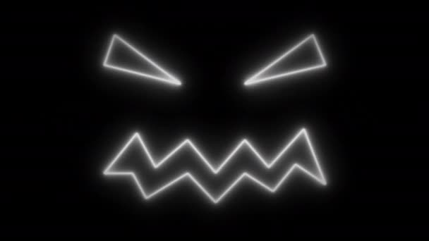 Halloween silueta de animación de Halloween jack parpadeando en la pantalla negra — Vídeos de Stock
