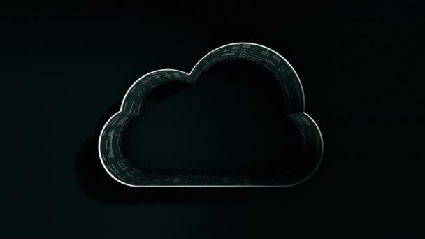 Symbol chmury technologii chmury — Wideo stockowe