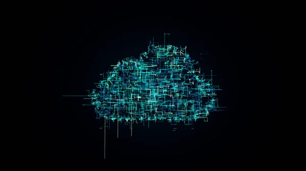 雲の形は雲技術の象徴 情報技術の概念図 — ストック写真