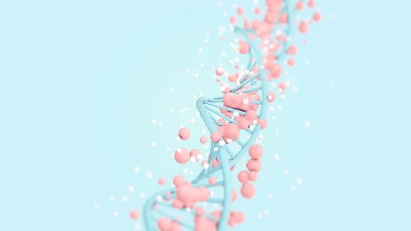 Dna Iplikçiklerinin Boyutlu Çizimi Yabancı Hücreleri Soyut Sağlık Bilimleri Illüstrasyonunu — Stok fotoğraf