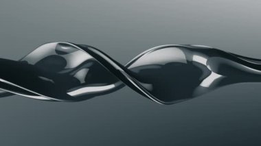 bükülmüş üç boyutlu yansımalı düzlem nesnesi, 4K soyut arkaplan canlandırması