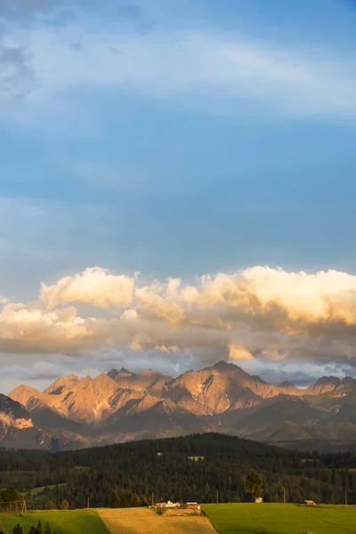 Horské Slunce Tatry Vysoké Hory Evropě Pohled Boku Polsko Severní — Stock fotografie