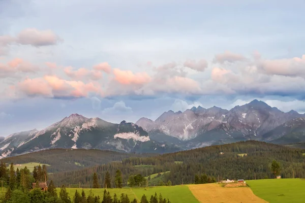 Horské Slunce Tatry Vysoké Hory Evropě Pohled Boku Polsko Severní — Stock fotografie