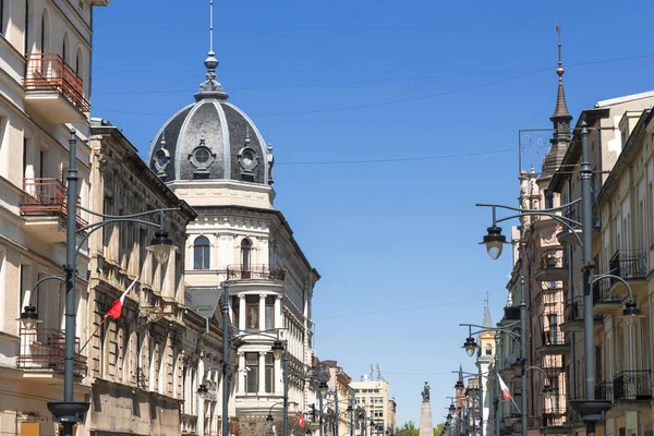 Gamla Staden Lodz Polen Gatan Piotrkowska — Stockfoto