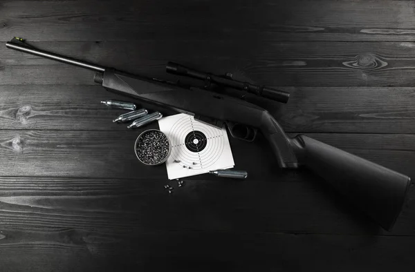 air rifle on co2 and ammunition on the shooting range