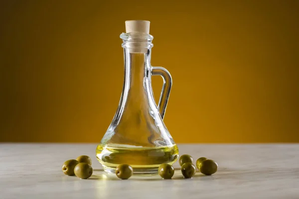 Olives Olive Oil Special Bottle — Stock Photo, Image