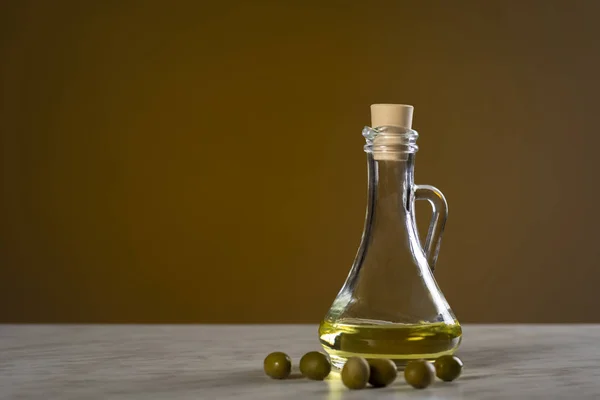 Olives Olive Oil Special Bottle — Stock Photo, Image
