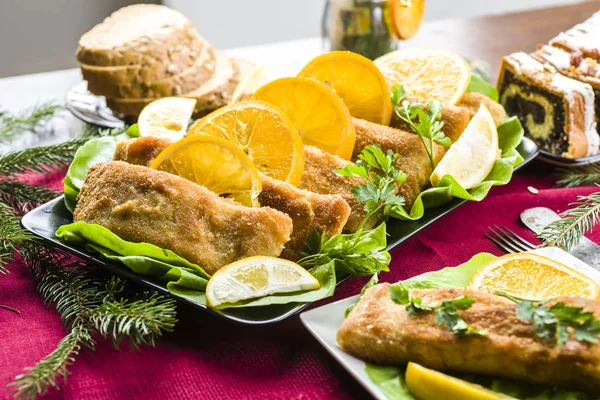Carp - Christmas fish in Polish cuisine - served in oranges