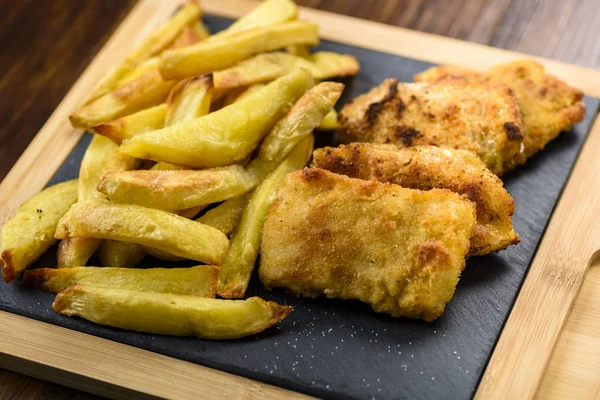 Fisk Och Chips Används Ofta Mat Från Brittiska Pubar — Stockfoto