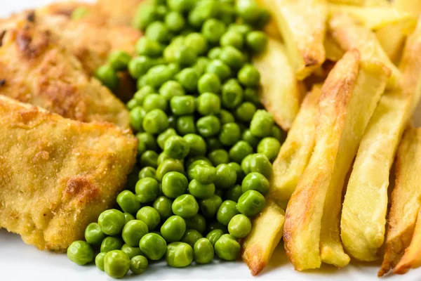 Pescado Patatas Fritas Menudo Utilizan Alimentos Pubs Británicos — Foto de Stock
