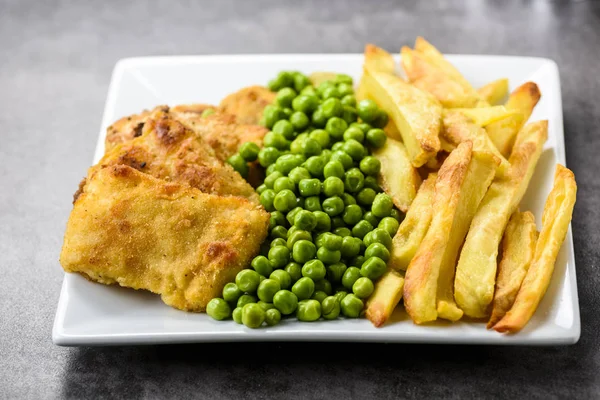 Fisk Och Chips Används Ofta Mat Från Brittiska Pubar — Stockfoto