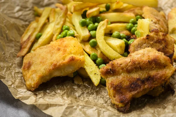 Fisk Och Chips Används Ofta Mat Från Brittiska Pubar — Stockfoto