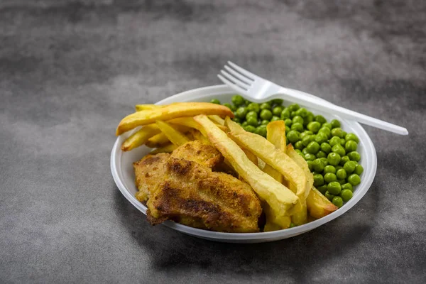 Peixe Batatas Fritas Comida Frequentemente Usada Pubs Britânicos — Fotografia de Stock