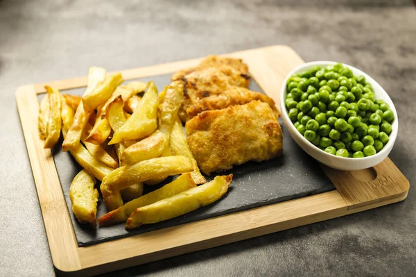 Fisk Och Chips Används Ofta Mat Från Brittiska Pubar — Stockfoto