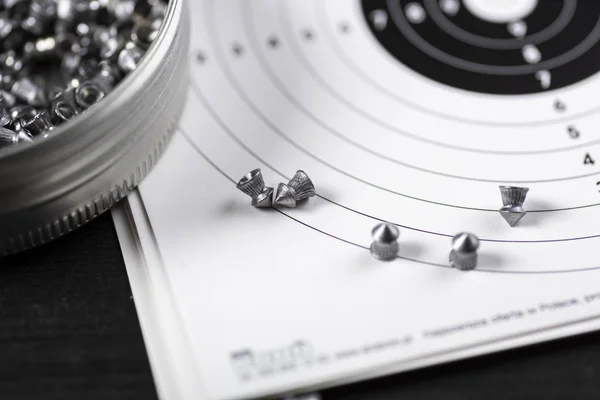 Shots, shields and cartridges - shooting position on the sport s — Stock Photo, Image