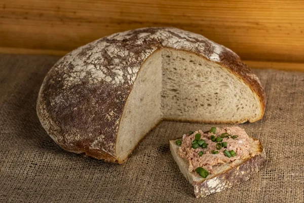 Chléb z vepřového sádla a paštiku — Stock fotografie