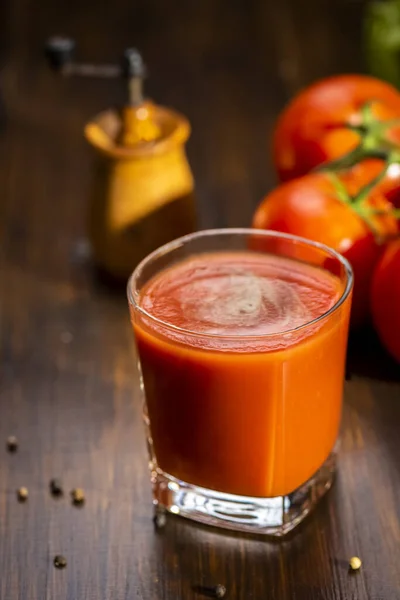 Ein Glas Tomatensaft Eine Leckere Vitaminquelle — Stockfoto