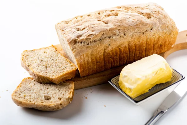 Brödet Din Egen Produkt Gott Och Hälsosamt Vet Vad Äter — Stockfoto