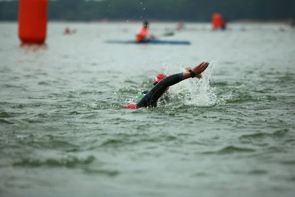 Λευκορωσία Μινσκ Ιουλίου 2018 Συμμετέχοντες Αθλητές Κολύμβηση Αγώνες Τριάθλου Μινσκ — Φωτογραφία Αρχείου