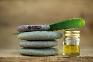 Aloe yağ spa terapi ahşap arka plan