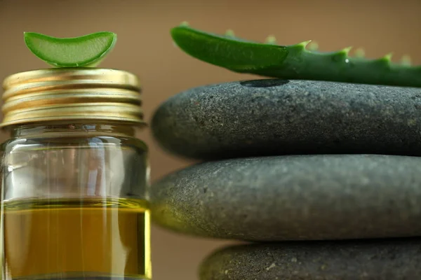 Aloe Oil Spa Terapi Trä Bakgrund — Stockfoto