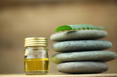 Aloe yağ spa terapi ahşap arka plan