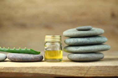 Aloe yağ spa terapi ahşap arka plan