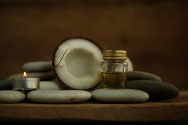 Hindistan cevizi yağı masaj çakıl mum