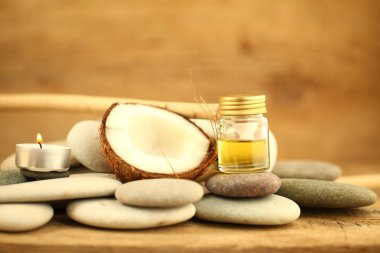 Hindistan cevizi yağı masaj çakıl mum