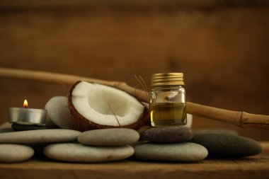 Hindistan cevizi yağı masaj çakıl mum