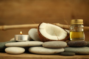 Hindistan cevizi yağı masaj çakıl mum