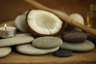 Hindistan cevizi yağı masaj çakıl mum