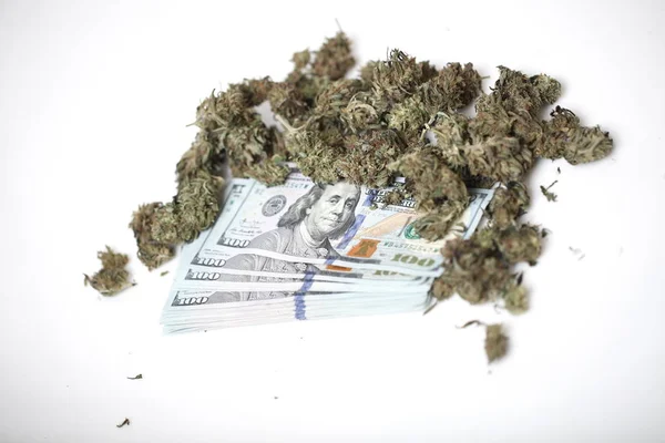 Cannabis Business Concept Medical Marijuana Money — Stock Photo, Image