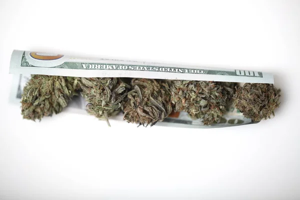 Concepto Negocio Cannabis Marihuana Medicinal Dinero — Foto de Stock