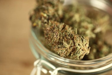 tıbbi esrar esrar cam kavanozda