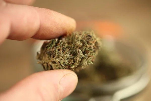 Medicinsk Cannabis Marijuana Glasburk — Stockfoto