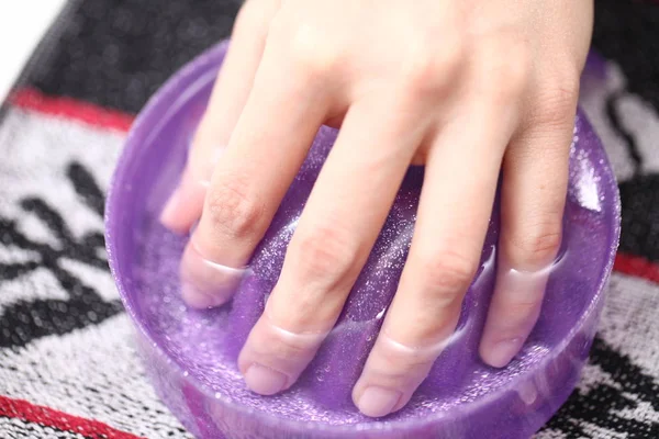 Processamento Unhas Femininas Manicure — Fotografia de Stock