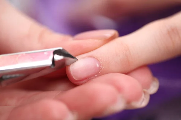 Procesamiento Manicura Uñas Hembra — Foto de Stock