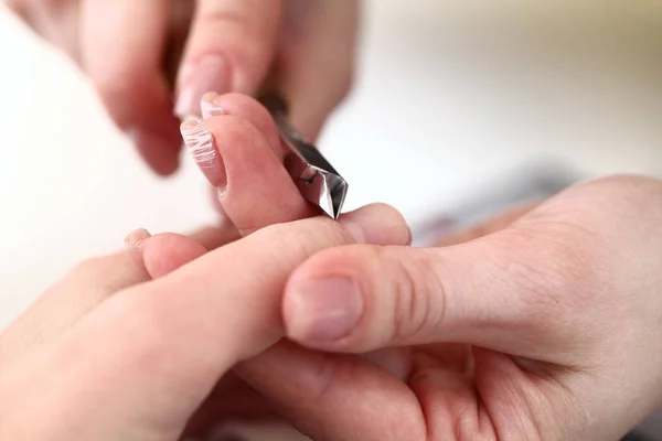 Procesamiento Manicura Uñas Hembra — Foto de Stock