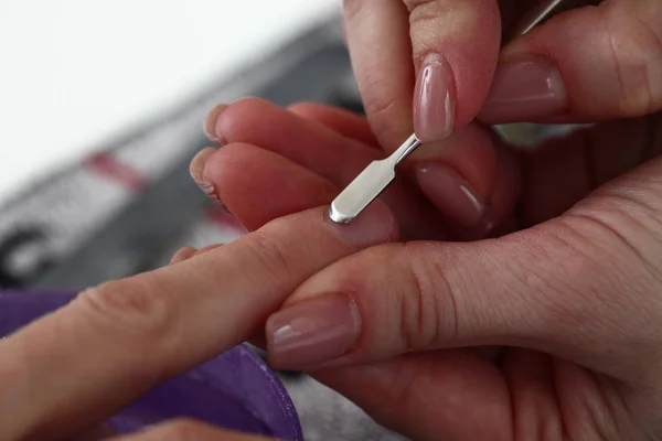 Procesamiento Manicura Uñas Hembra — Foto de Stock