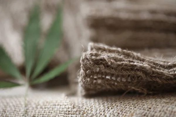 Kenevir Malzeme Doku Kenevir Yapılmış Kumaş — Stok fotoğraf